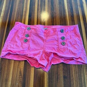 Express Hot Pink Button-Accent Shorts